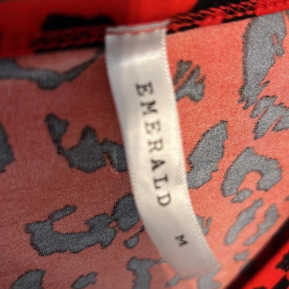 Red Leopard Button-Up Blouse - Picture 2 of 4